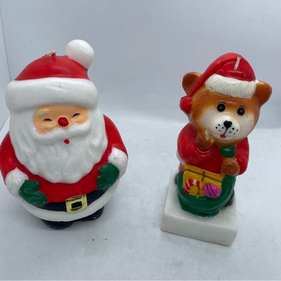 Vintage Christmas candles - set of 2 - Picture 1 of 4